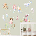 Mermaids and ocean life wall decals fabric stickers decor for baby girls and nursery -WD007