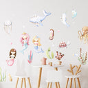 Mermaids and ocean life wall decals fabric stickers decor for baby girls and nursery -WD007