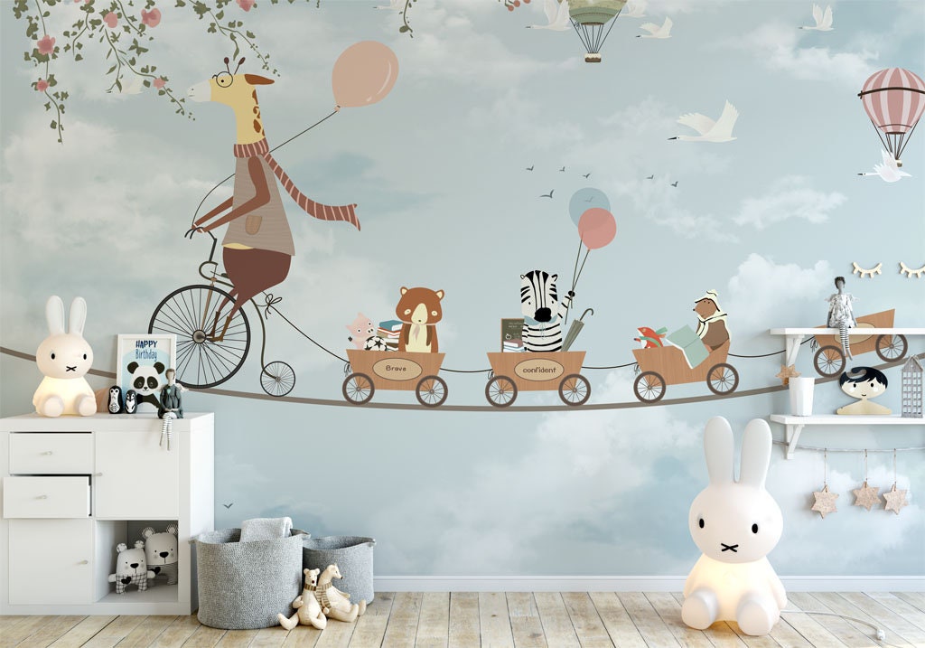 giraffe kids wallpaper removable boys bedroom wall mural