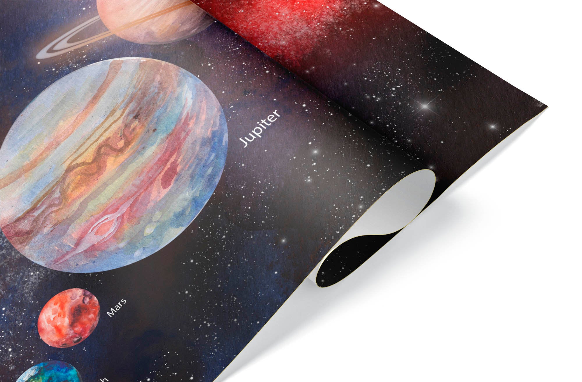 watercolor solar system wallpaper dark planets and space wall mural universe astronomical wallpaper Peel & Stick and Regular wall paper